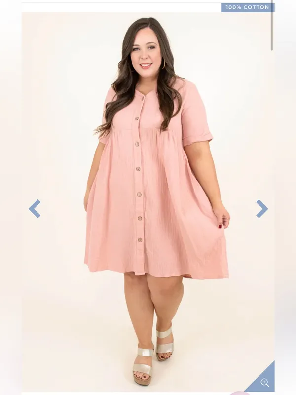 $65 NWOT Chic SoulMeet Me Here Dress, Rose 2X cotton sundress - Image 2