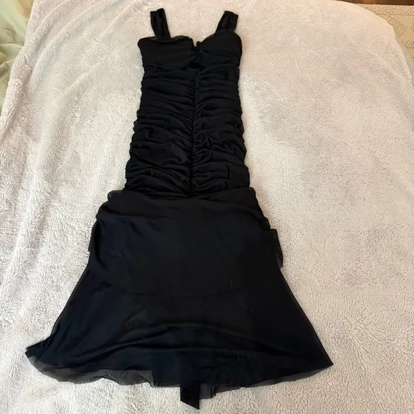 Chartou Ruched Mermaid Gown Black - Image 2