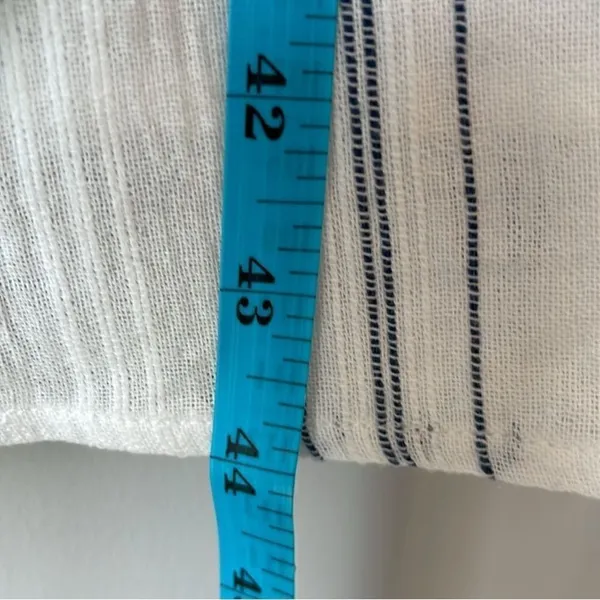 Clayton Gauzy Revolve White Blue Stripe Coastal Harmony Dress - Image 7