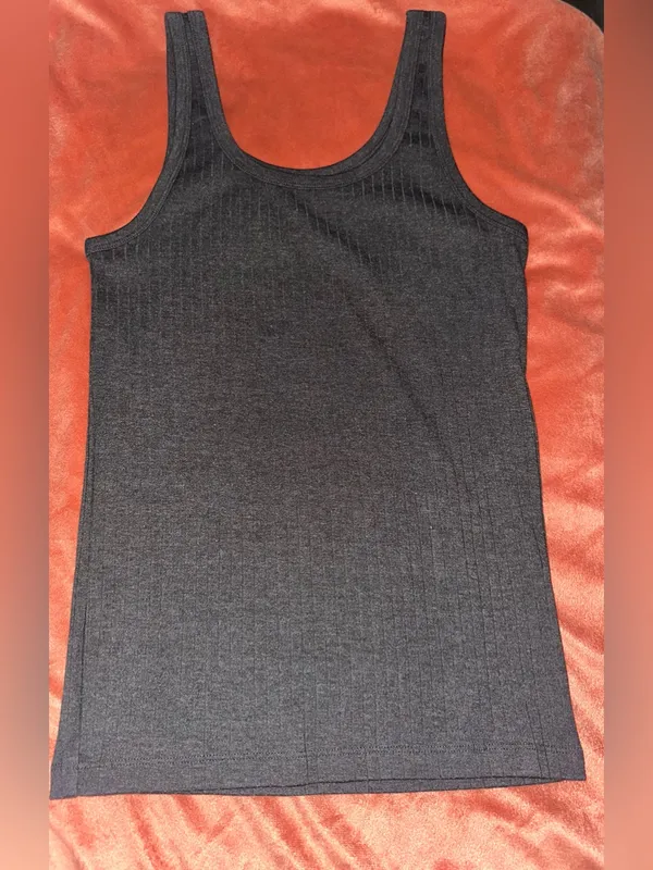 NWT Aerie Scoop Neck Charcoal Tank - Image 2