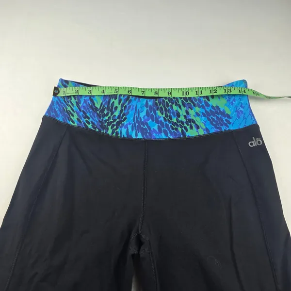 Alo Yoga Y2K Crop Wide Leg Pants Activewear Blue Print‎ Black Size Medium - Image 5