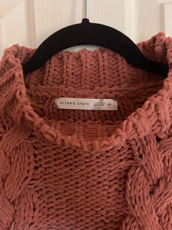 Altar'd State Blush Pink Cable Knit Sweater - Image 5