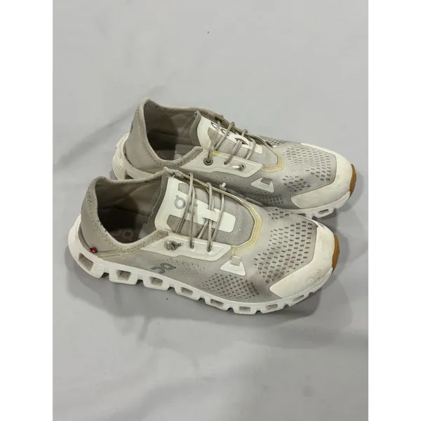 On Cloud Cloudflow Womens 6.5 Running Shoes White Grey Low Top Sneakers - Image 2