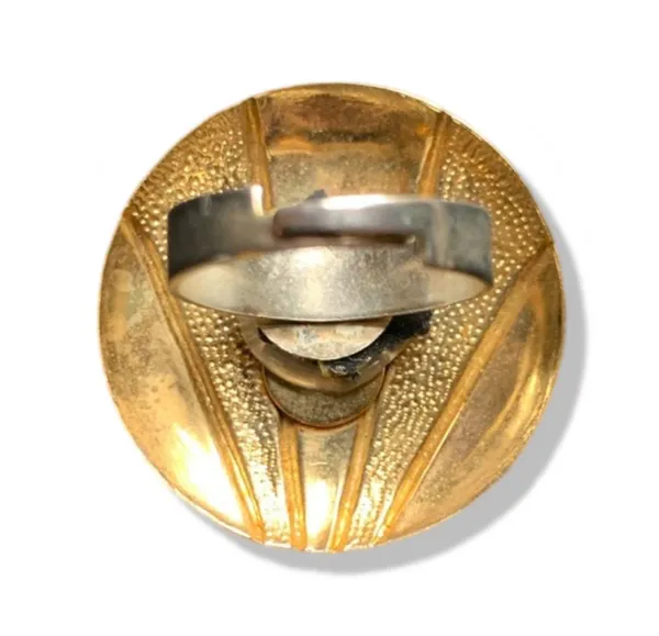 Handmade Vintage Pink & Gold Art Deco Ring - Image 2