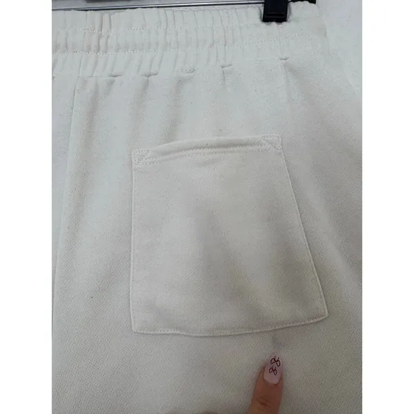 For Love & Lemons Cream Sweat Shorts Size Medium Embroidery Comfort Loungewear - Image 11