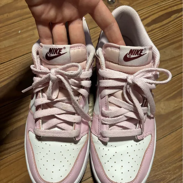 Nike Pink Foam and White Dunk Low Sneakers - Image 7