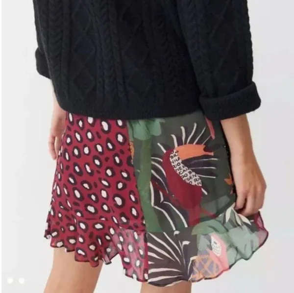 Farm Rio Mixed Prints Belen Wrap Mini Skirt, Size XS - Image 11