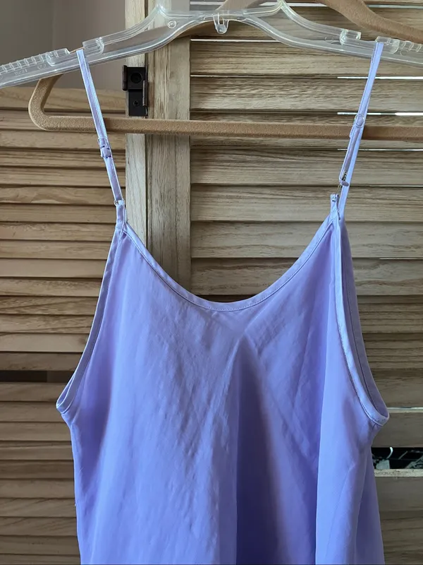 Lavender Slip Dress with Spaghetti Straps Size undefined - Image 9