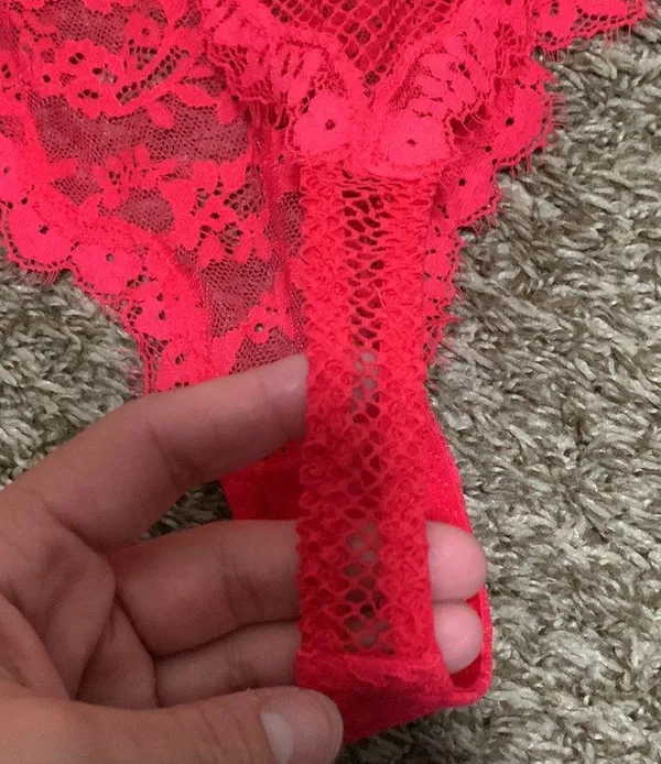Victorias Secret Sexy Red lace Teddy thong mesh on butt size woman small - Image 7