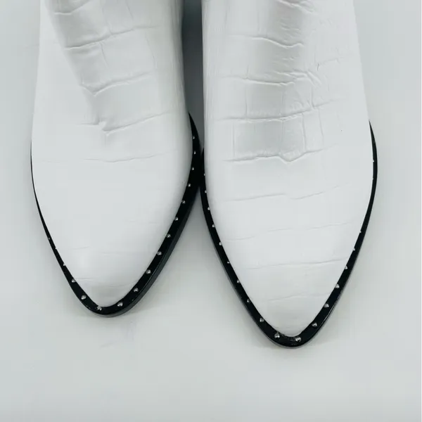 Something Navy‎ Wesley White Cowboy Booties 7.5 - Image 4