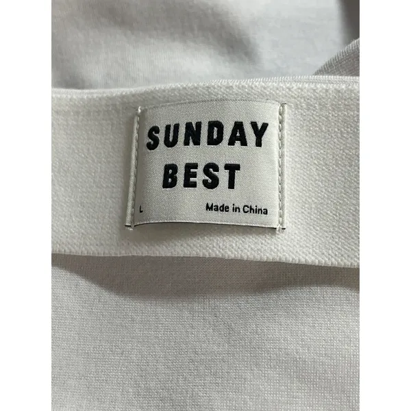 Aritzia Sunday Best Women's White High Waisted Pencil Mini Slip Skirt Size L - Image 5