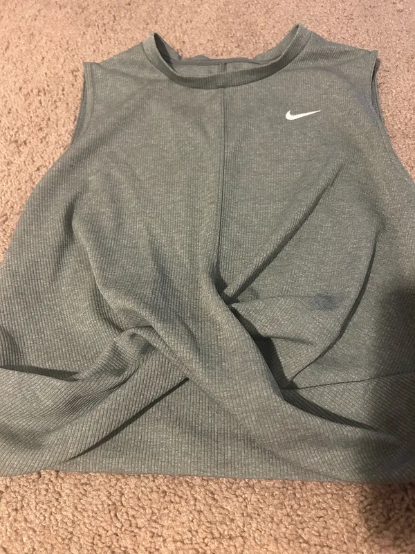 Nike Women’s Twist-Front Ribbed Tank Top - gray - Image 2