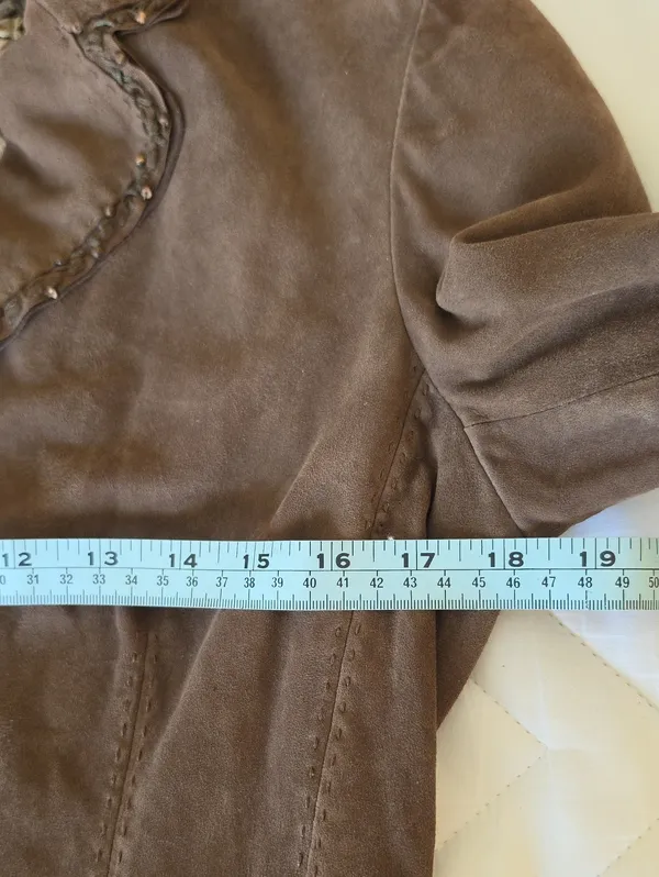 Elie Tahari Real Suede Blazer Jacket Brown Small - Image 12