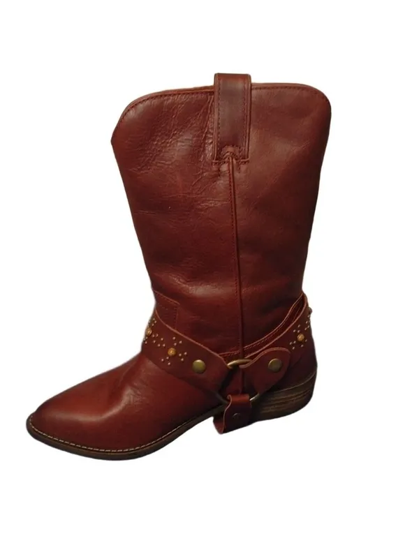 DINGO - Dl 251 appaloosa wine tall cowboy boots w/ harness size 6.5 NIB - Image 4