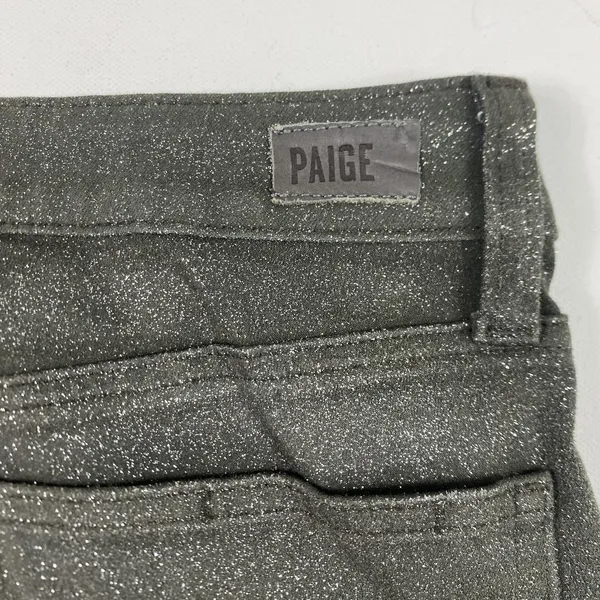 Paige Jeans Womens 29 Gray Silver Claudine Crop Flare Glitter Coated‎ Shimmer - Image 9