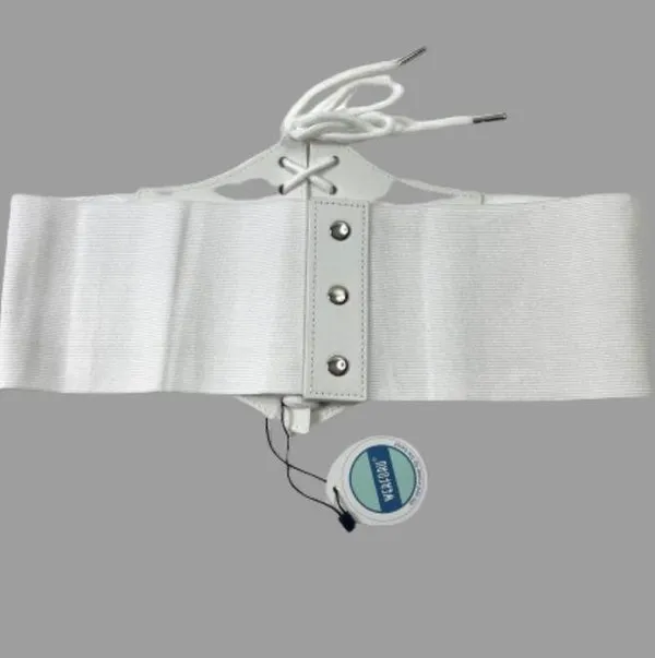 NWT White Elastic Corset Belt - Image 3