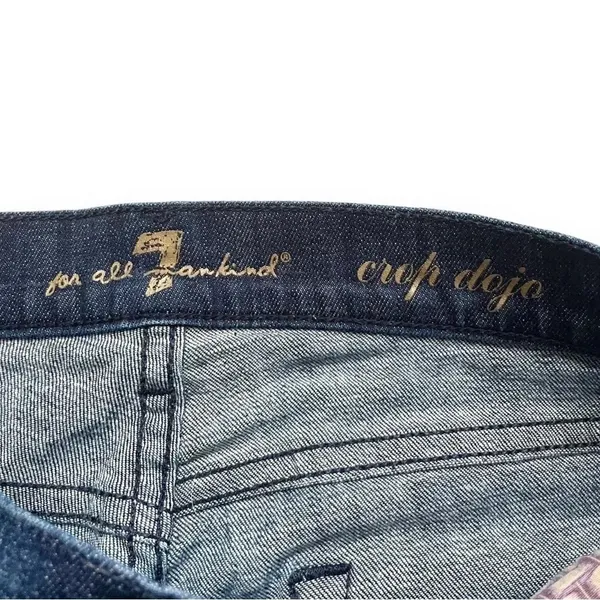 7 For All Mankind Dojo Crop Dark Wash Flare Jeans - Image 2