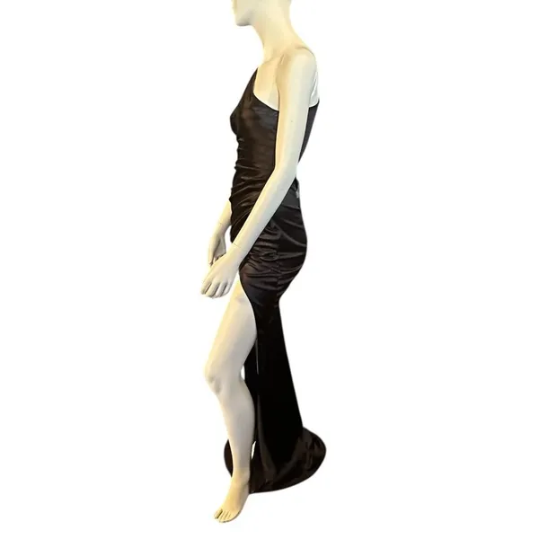 Adyce One Shoulder Ruched Prom Dress Black S NWOT - Image 2