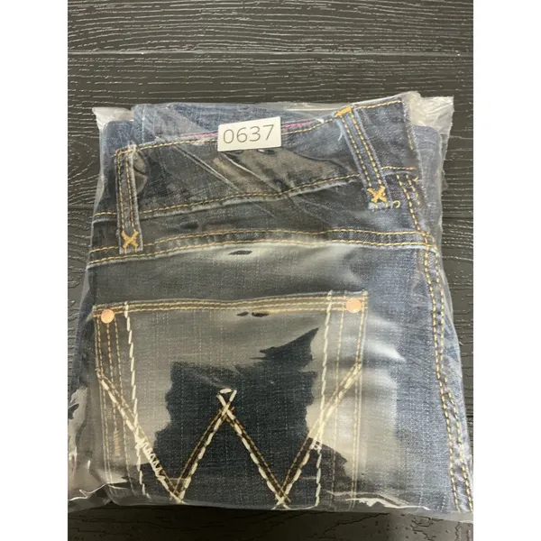 Wrangler Womens 3x34 Boot Cut Jeans Blue Stretch Denim Western Hemmed 1009MWZMS - Image 8