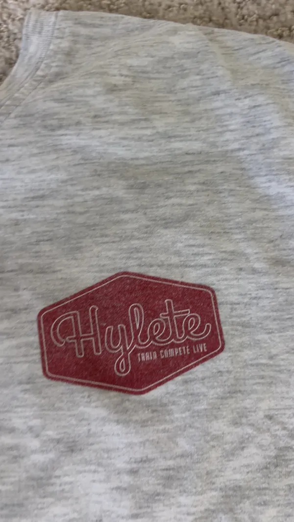 Gray Hylete graphic cotton t-shirt in a large - Image 2