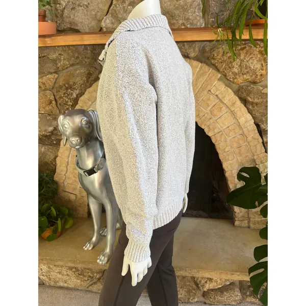 Old Navy Gray 1/4 Zip Cowl Neck Sweater Women's Size Large - Image 3