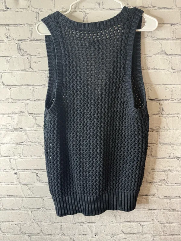 Maeve Tammie Jo mesh Knit Button-Front womens Sweater Vest small - Image 3