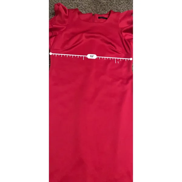 Tommy Hilfiger Red Ruffle Sleeve Sheath Dress Crew Neck Mini Business No size - Image 5