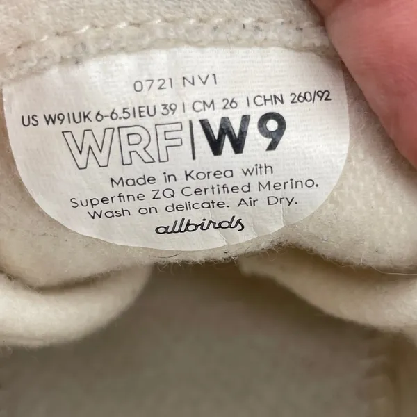Allbirds Wool Sneakers Runner Fluffs White Merino Wool Athletic Shoes US Size 9 - Image 11