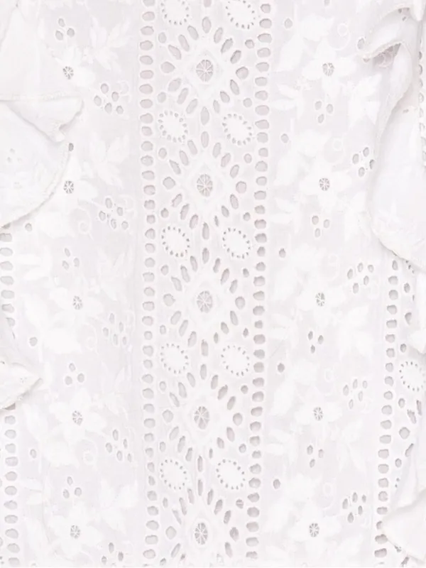 Majorelle Mara Mini Eyelet Lace Dress in White size XS $198 Bride Bridal - Image 3