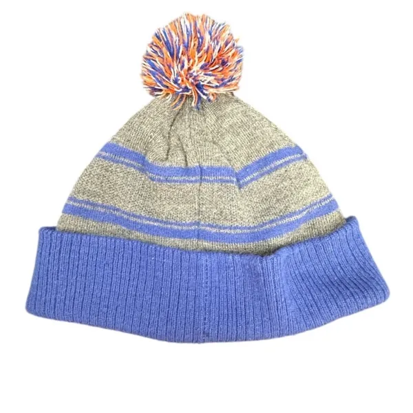 New York Knicks Adidas Blue, Orange, Gray Winter Bobble Hat - Image 2
