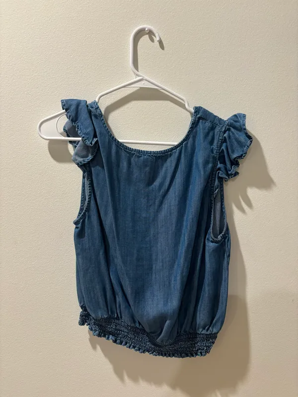 Harper Heritage Boutique Denim Ruffle Top - Image 2