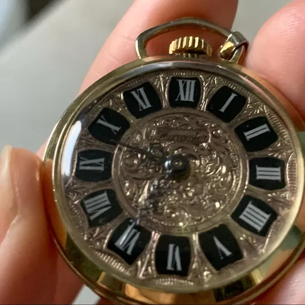 Harvester Gold Vintage Clock Pocket Watch Pendant Necklace - Image 4