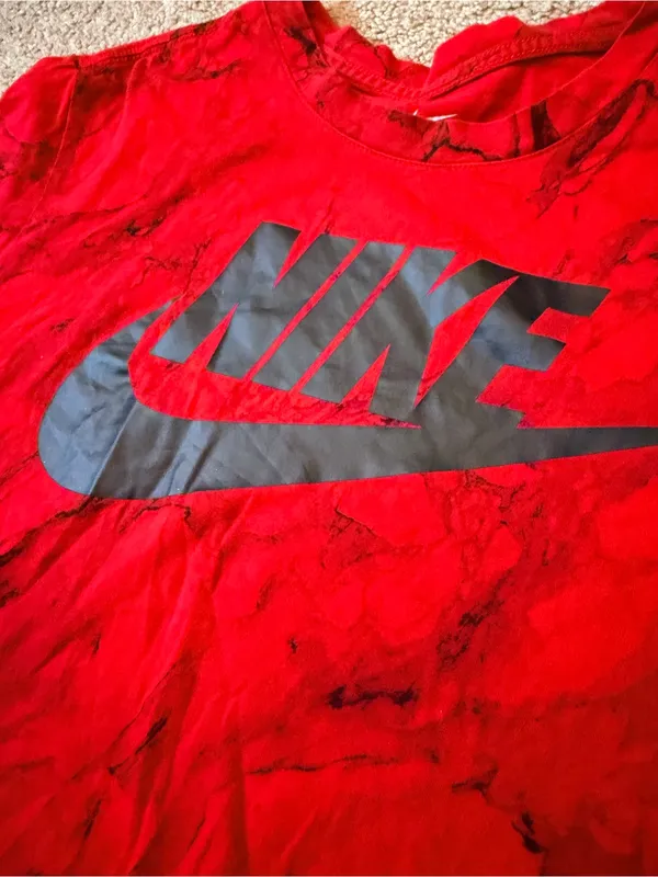Nike Red & Black Marbled Crop Tee 🖤❤️ | M - Image 7