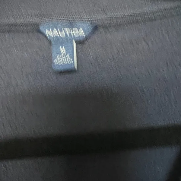 Nautica Navy Quarter-Zip Pullover‎ size medium preppy office modest - Image 3