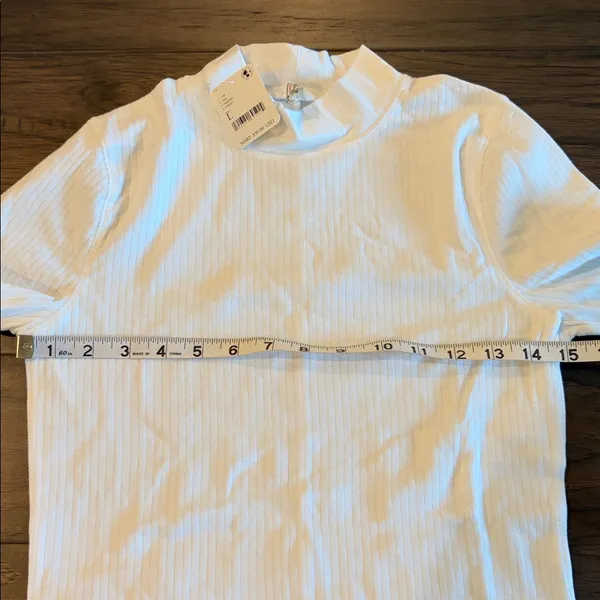 New With Tags Free People Intimately White Ribbed Mock Turtleneck Sz L - Image 4