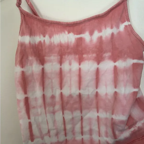American Eagle AE Pink Tie Dye Crop Tank Spaghetti Strap XS Cotton - Image 5