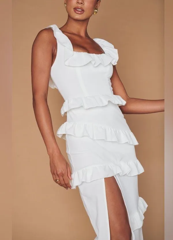 SHOW ME YOUR MUMU Greta Dress In White Stretch - Image 4