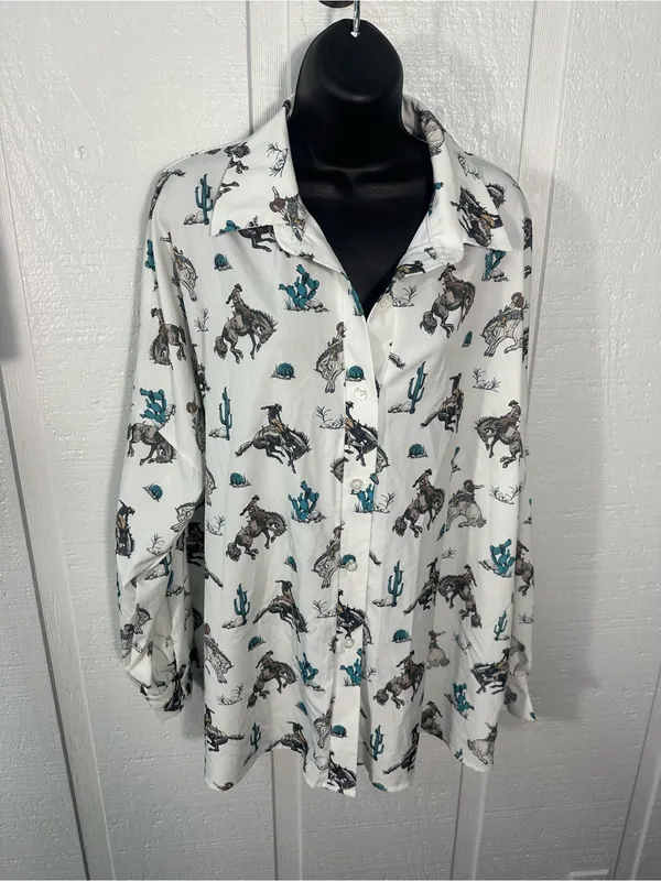 Nylon Apparel Women’s Western Top Size Large EUC - Image 2