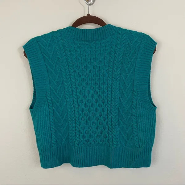ARITZIA Babaton Emporia Merino Wool Cable Knit Sweater Vest‎ Size Small - Image 4