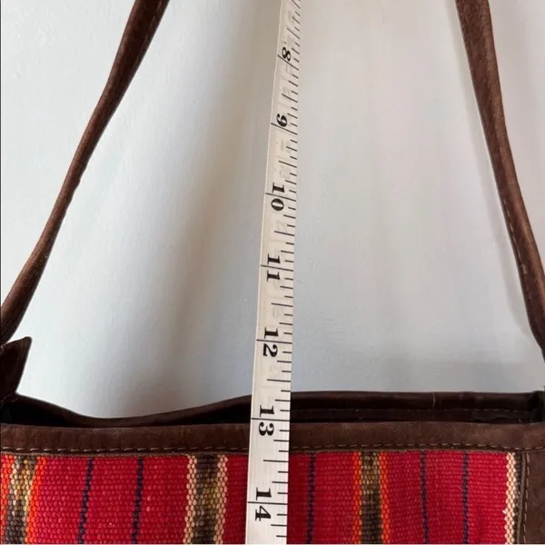 Mansi Brown Suede Handmade Guatemala Tikal Shoulder Bag - Image 9