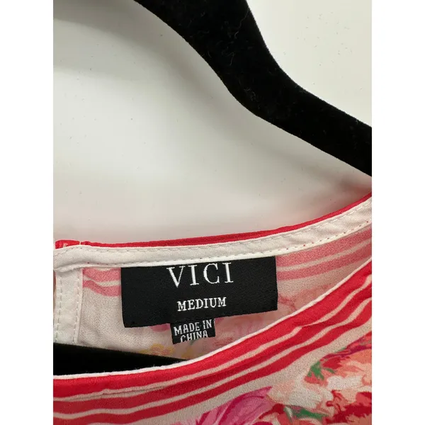 Vici Womens Sheer Floral Blouse‎ Sz M Boho Feminine Flowy Spring Lightweight - Image 6