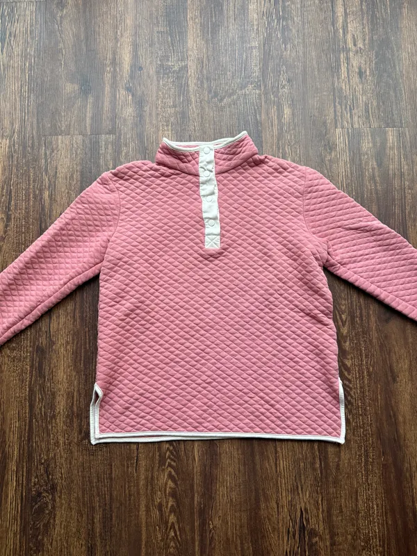 Women’s Pink Quilted Wallflower T Snap Waffle Pullover Sweatshirt - Size M - Image 3