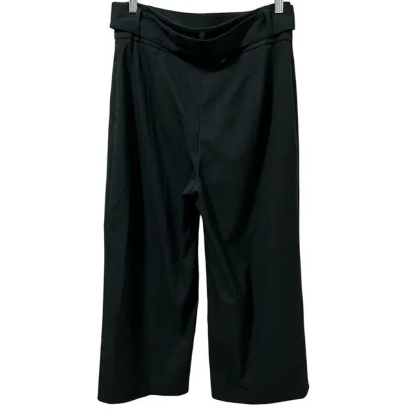 Zara High-Waisted Belted Wide Leg Culotte Trousers L Juniper Green - Image 5