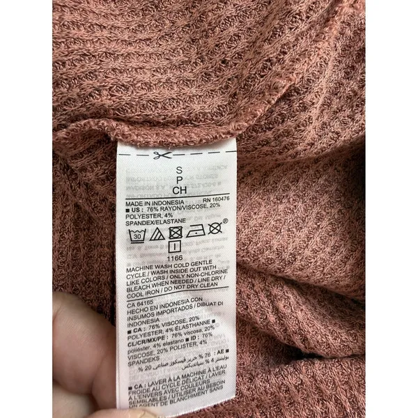 Old Navy‎ Womens Amber Wave Plush Waffle Knit Henley Tunic Top S 609476-02 - Image 5