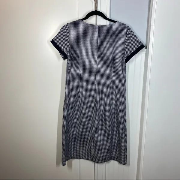 Talbots Houndstooth Ponte‎ Dress Preppy Old Money Academia Classic size 6 office - Image 4