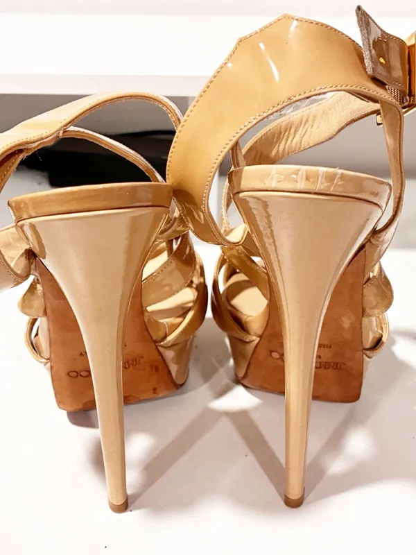 Jimmy Choo Patent Strappy Ankle Buckle Stiletto Heel Shoe Size 8 - Image 5