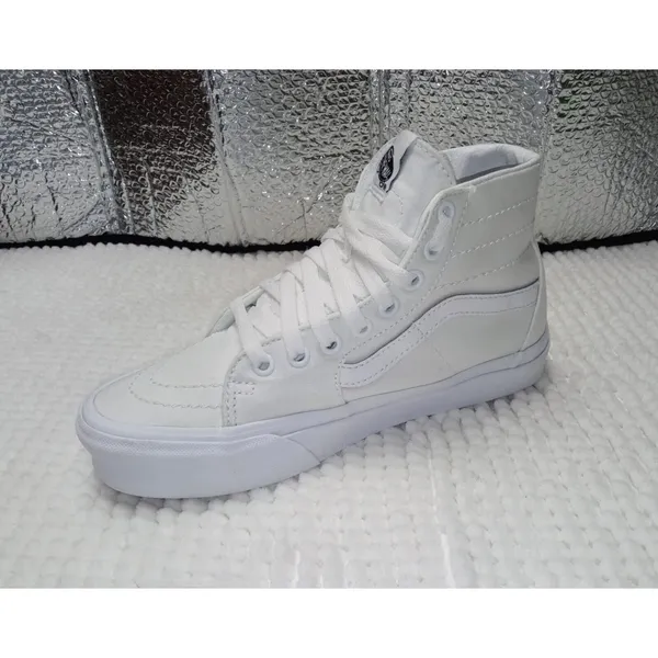 VANS Sk8-Hi Tapered High Top White Women Canvas Sneakers Skate Size M 5.5 W 7 - Image 6