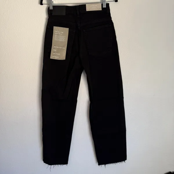 NWT Everlane Sz 24 The Way High Straight Jean‎ in Coal Black Organic Cotton - Image 4
