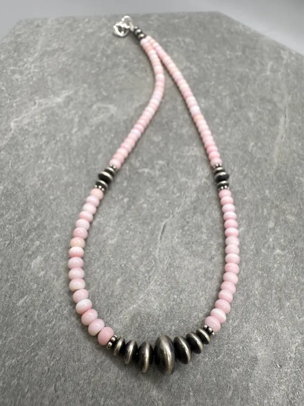 Handmade 15” Navajo Style Sterling Silver Saucers Choker - Image 4