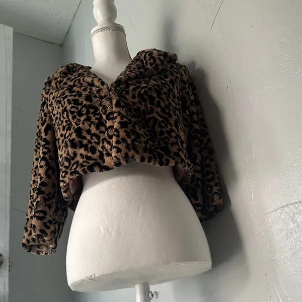 CAbi Brown Leopard Teddy Jacket - Image 8